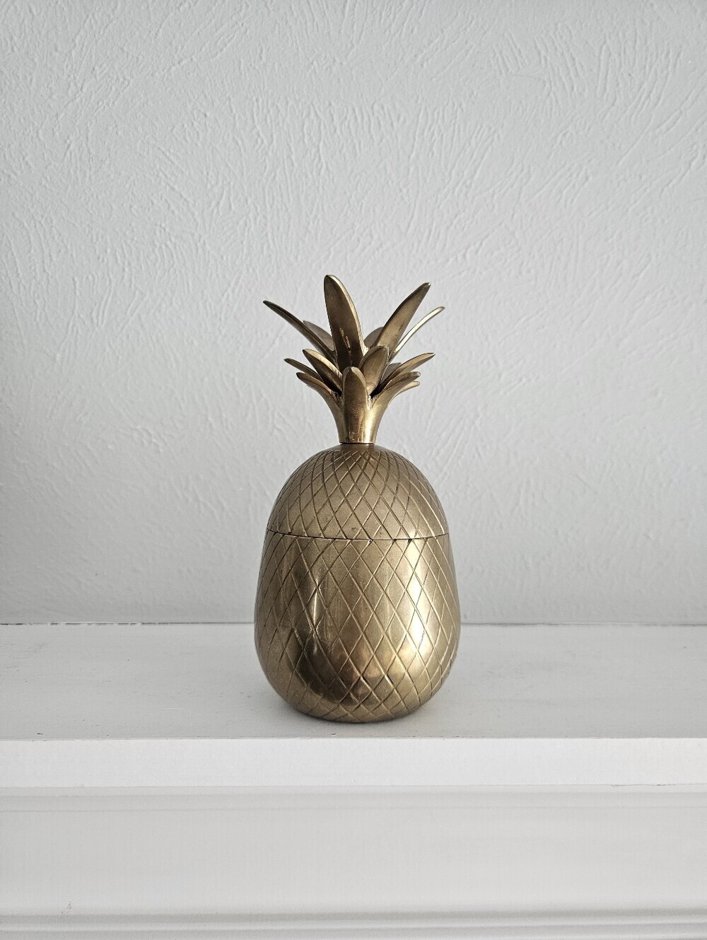 Vintage Brass Pineapple Accent Container/Candle Jar By Decorative Crafts Inc